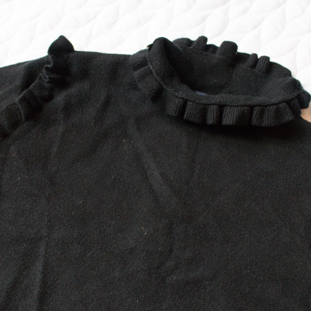 ZARA | Knit Long Sleeve High Neck Ruffle Dress - Picture 4 of 7